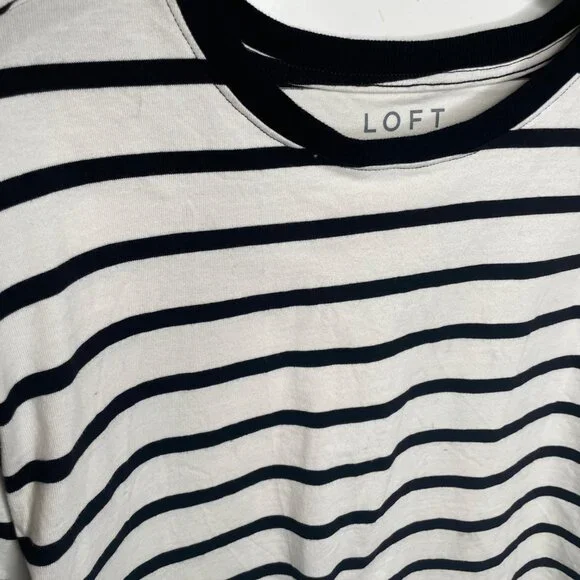 LOFT black & white stripped top - Picture 3 of 4